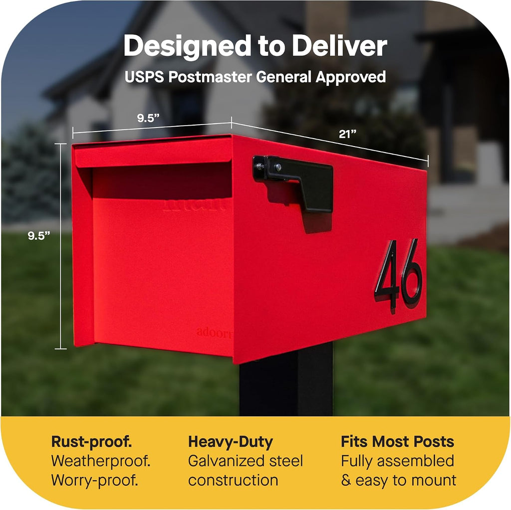 Adoorn Post Mount Outdoor Mailboxes - Large