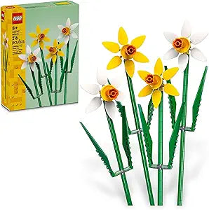 LEGO Daffodils - Building Toy for Kids, Girls & Boys, Ages 8+ - Artificial Daffodil for Home Decor & Display - Stocking Stuffer and Gift Idea for Christmas - 40747(New Open Box)