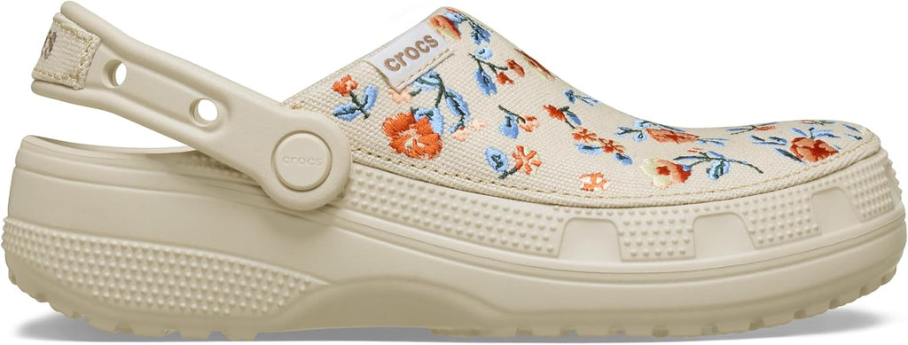 Crocs Unisex-Adult Classic Crafted Canvas Clogs for Men and Women, Floral Frappé, 6 Women/4 Men