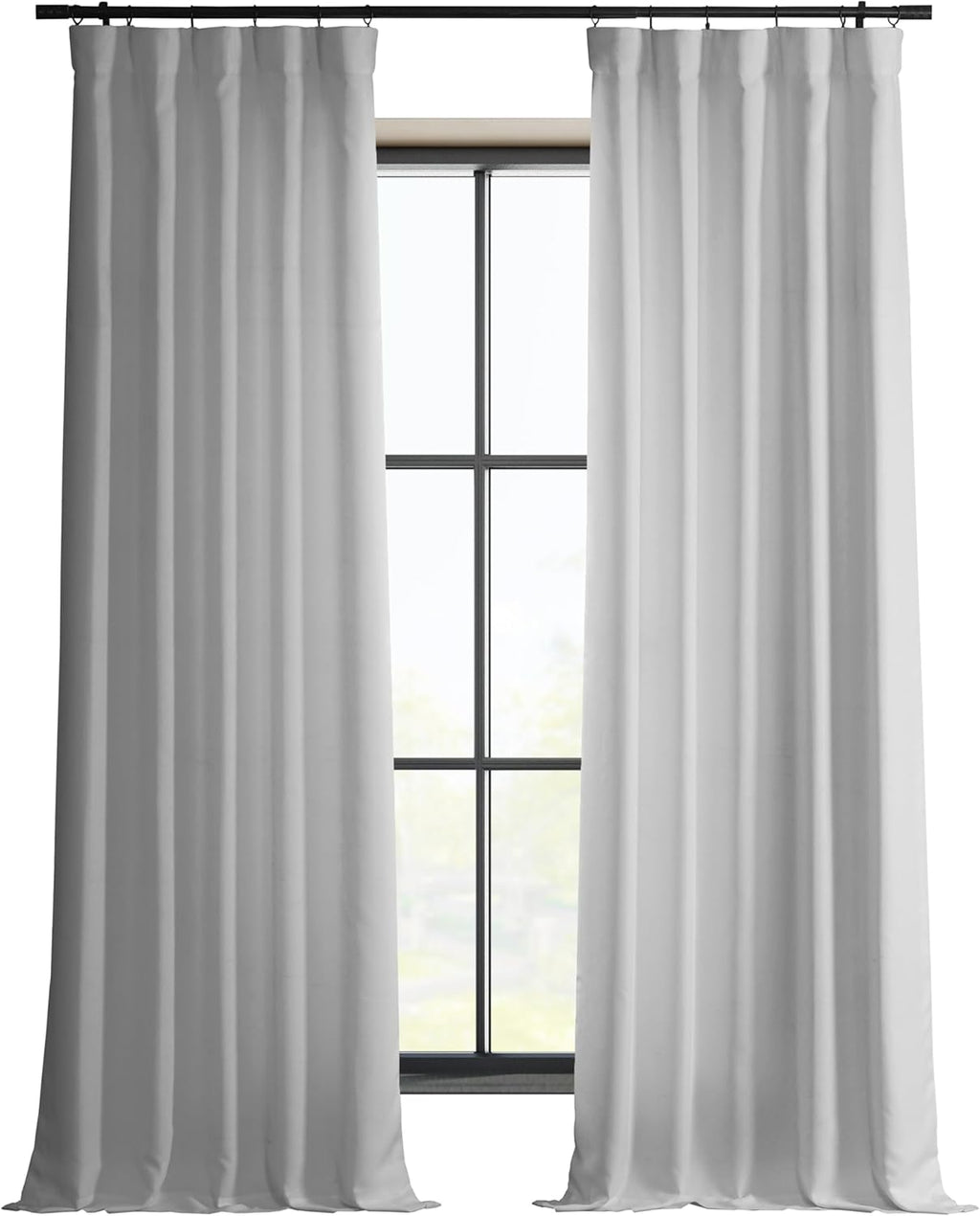 HPD Half Price Drapes Italian Faux Linen Curtains 96 Inches Long Room Darkening Curtains for Bedroom and Living Room 50 X 96, (1 Panel), Dove White