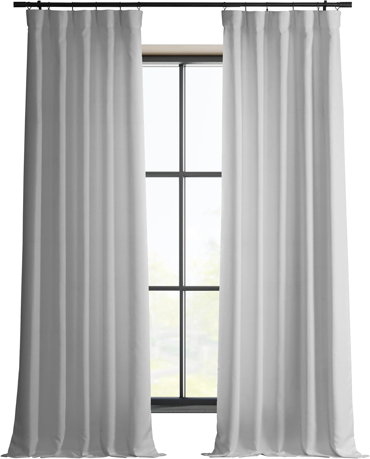 HPD Half Price Drapes Italian Faux Linen Curtains 96 Inches Long Room Darkening Curtains for Bedroom and Living Room 50 X 96, (1 Panel), Dove White