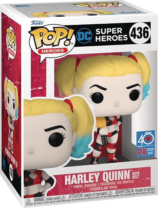 Funko POP Heroes DC Harley Quinn W/ Belt PX VIN FIG (New, Open Box)