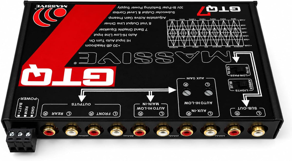 Massive Audio GTQ7 | 7-Band Car Audio Graphic Equalizer