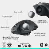 Logitech MX Ergo S Advanced Wireless Trackball Mouse - Graphite