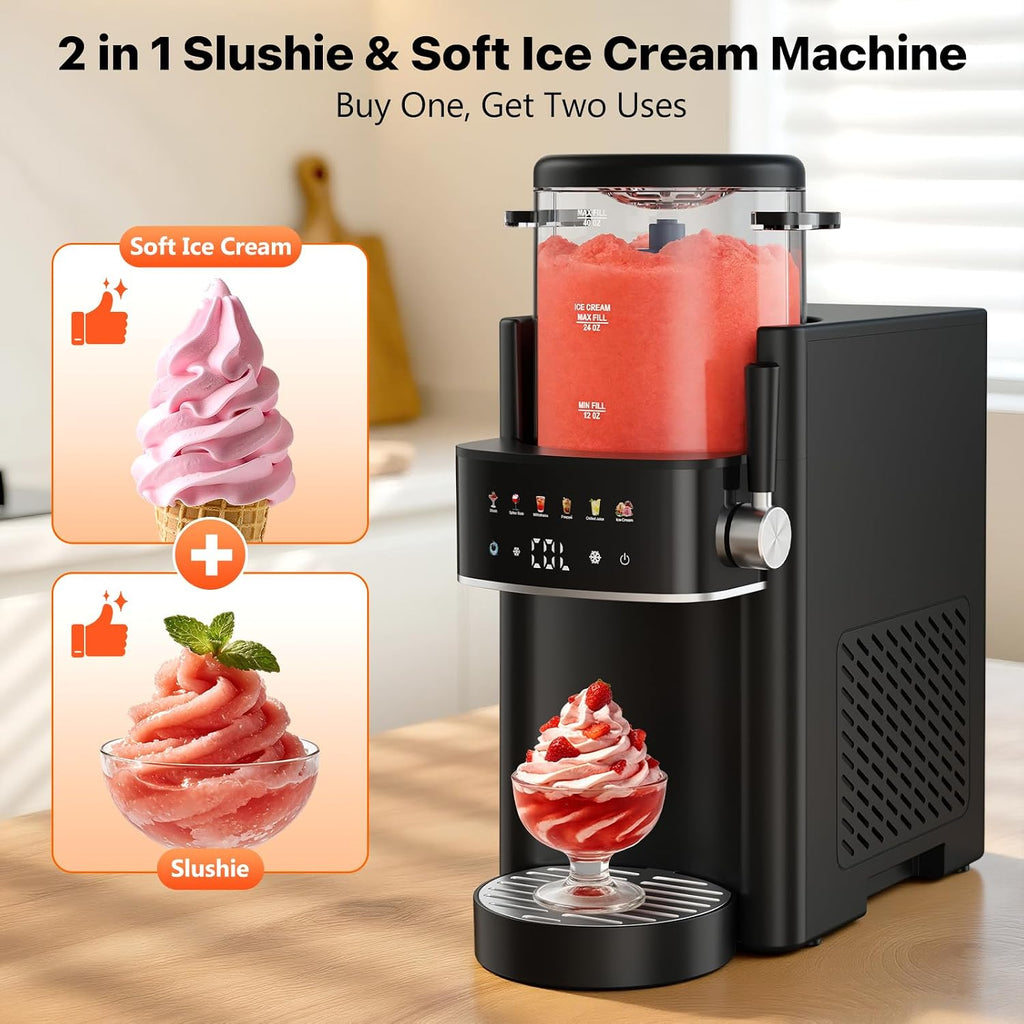 Ranvaira Slushie Machine for Home, Ice Cream Maker, 40OZ Capacity, Black