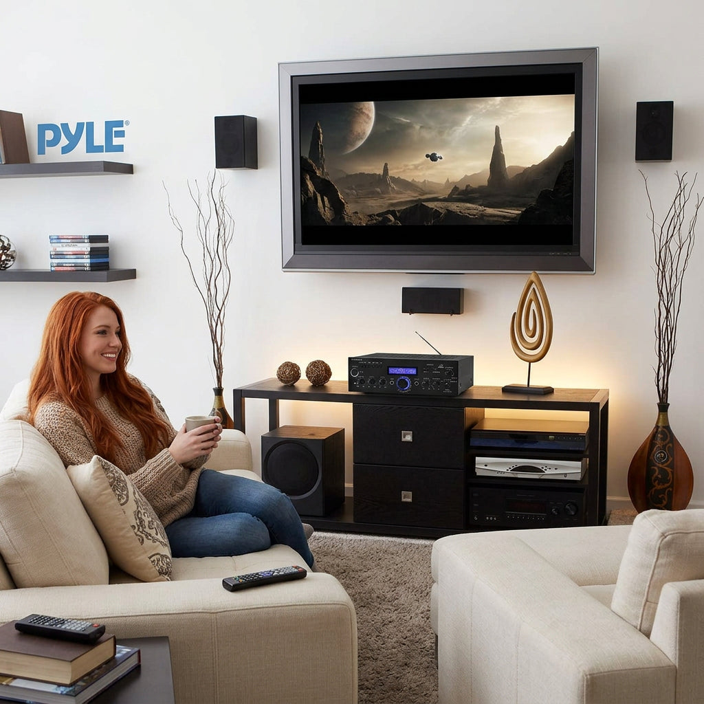 PYLE Wireless Bluetooth Home Power Amplifier Home Entertainment System