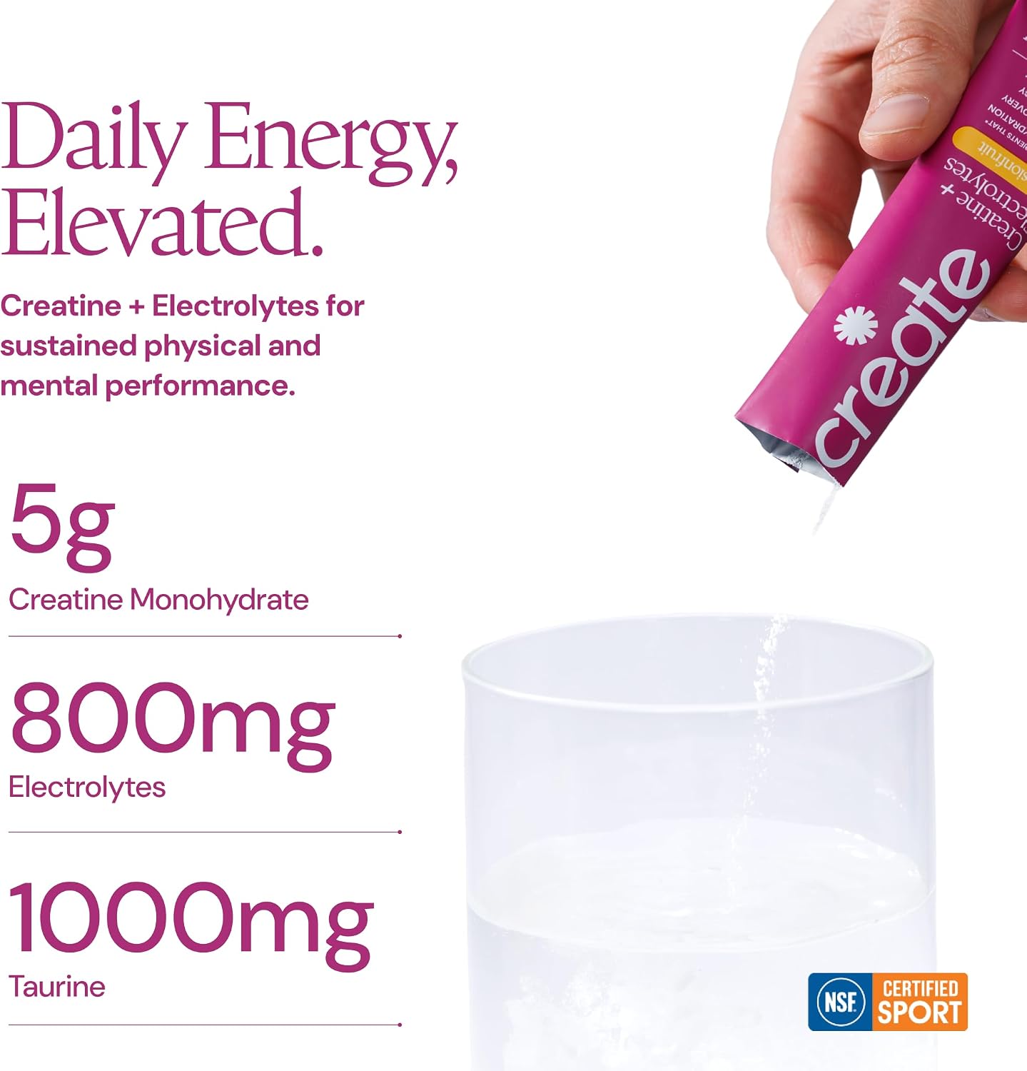 CREATE Creatine and Electrolytes - Passionfruit - 30 Sticks