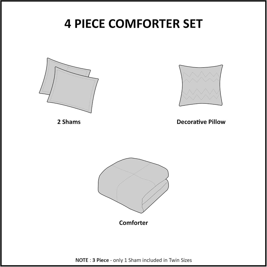 Intelligent Design Kids Space Rocket Ships Navy Queen Comforter Set, 4pc