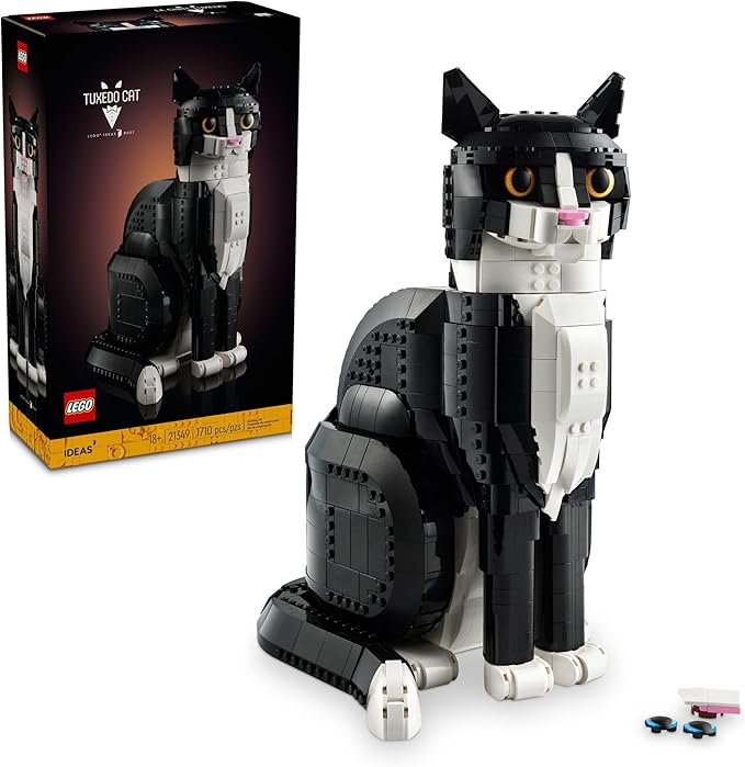 LEGO Ideas Tuxedo Cat - Building Sets for Adults Ages 18+ - DIY Crafts Kit for Home Decor, Living Room or Bedroom - Gift for Birthdays - 21349