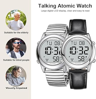 Large Digital Talking Watch English Speaking for The Blind, Elderly or Visually impaired (OPEN BOX)