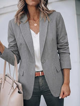 Cicy Bell Women's Casual Blazer - Dark Grey - Medium