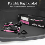 Best Choice Products - 4 in 1 Snow Brush with Shovel, Ice Scraper & Squeegee w/Storage Bag - Pink