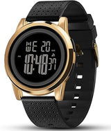 Mens Watch Ultra-Thin Digital Sports Watch blk &gold (OPEN BOX)