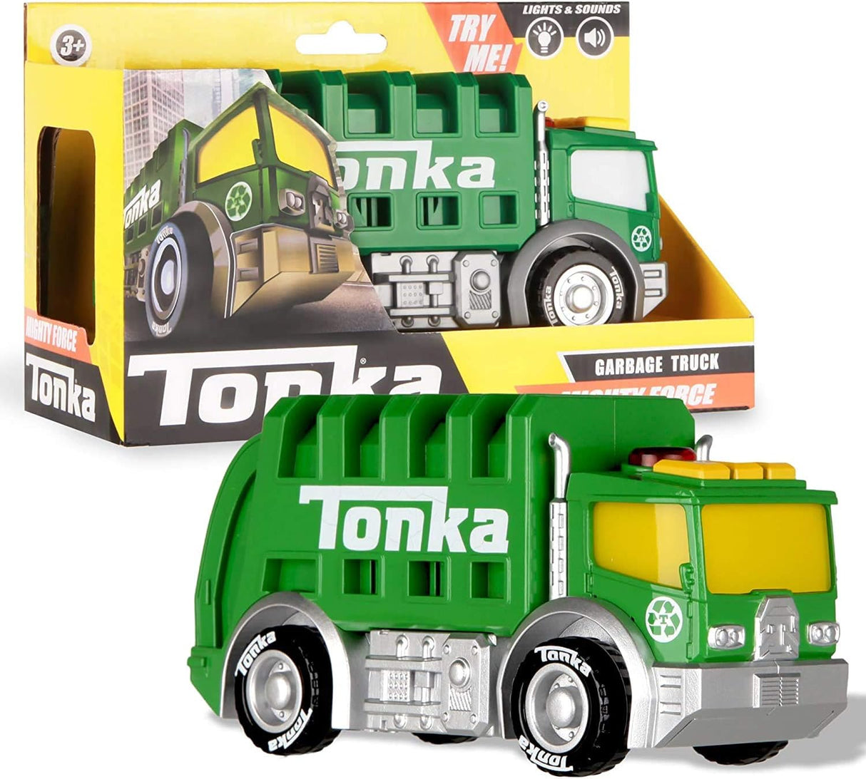 Tonka Mighty Force Lights & Sounds - Garbage Truck, Blue