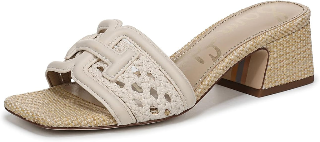 Sam Edelman Women's Waylon Weave Heeled Sandal, Modern Ivory, (Size: 7.5M)