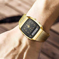 Liebig Stainless Steel Men's Sport Quartz Watch - Black Dial/Gold Band - Model L1030