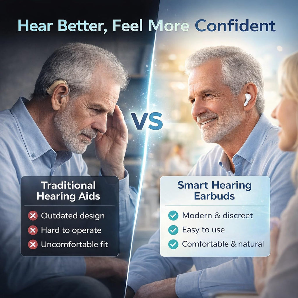 VIVA HEAR Touchscreen Rechargeable Hearing Aids - Model: MG03 Pro - White