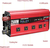 Cantonape 2500W Power Inverter 24V to 110V DC to AC with LCD Display, Remote Controller 4 x AC Outlets and 4 x 3.1A USB Car Adapter for Car Truck Boat RV  New