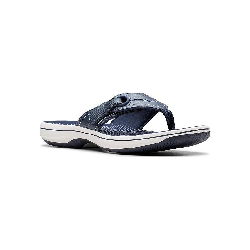 CLARKS Cloudsteppers Women's Breeze Reyna H Sandals in Navy/White - 9M