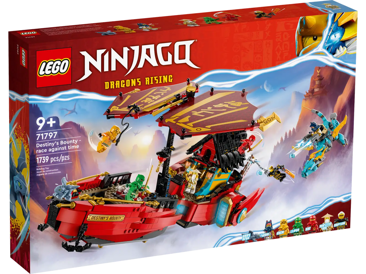 LEGO NINJAGO Destiny’s Bounty – Race Against Time 71797 Building Toy Features a Ninja Airship, 2 Dragons and 6 Minifigures, Gift for Boys and Girls Ages 9+ Who Love Ninjas and Dragons