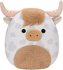 Squishmallows Original 12-Inch Borsa Spotted Highland Cow - Medium-Sized Ultrasoft Official Jazwares Plush