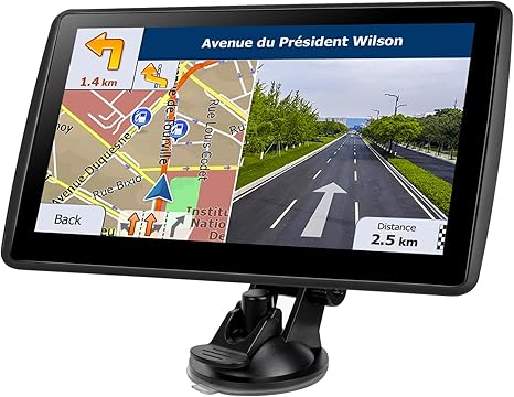 GPS Navigator for Car Truck RV, Latest 2025 Map 7 inch Touch Screen Car GPS, Support Voice Turn Direction Guidance/Speed and Red Light Warning/Custom Truck Routing (Black)