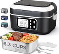 Rhudaky Cordless Heated Lunch Box for Men, 6.3 Cup 100W Electric Lunch Box Food Warmer with 27000mAh Battery for Self Heating