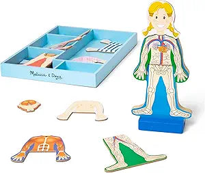 Melissa & Doug Magnetic Human Body Anatomy Play Set With 24 Magnetic Pieces and Storage Tray (New)