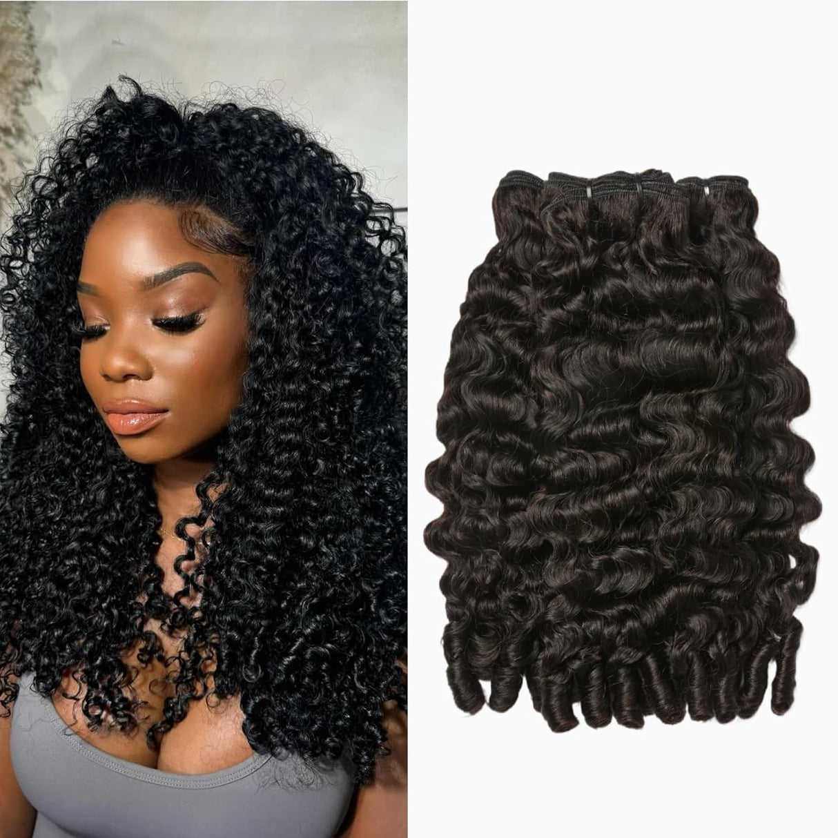 ASHINE Burmese Curly Bundles Human Hair Unprocessed Raw Burmese Curly Water Wave Human Hair 3 Bundles Natural Black 16 18 20 inch