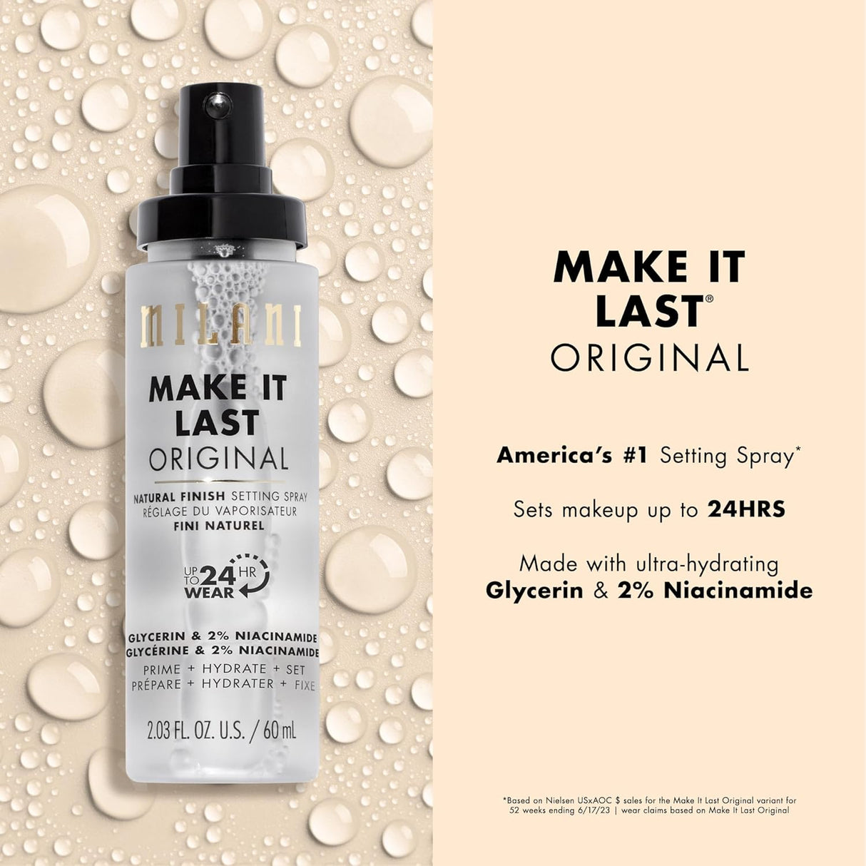 MILANI | Make It Last Original Natural Finish Setting Spray | 2.03 fl oz