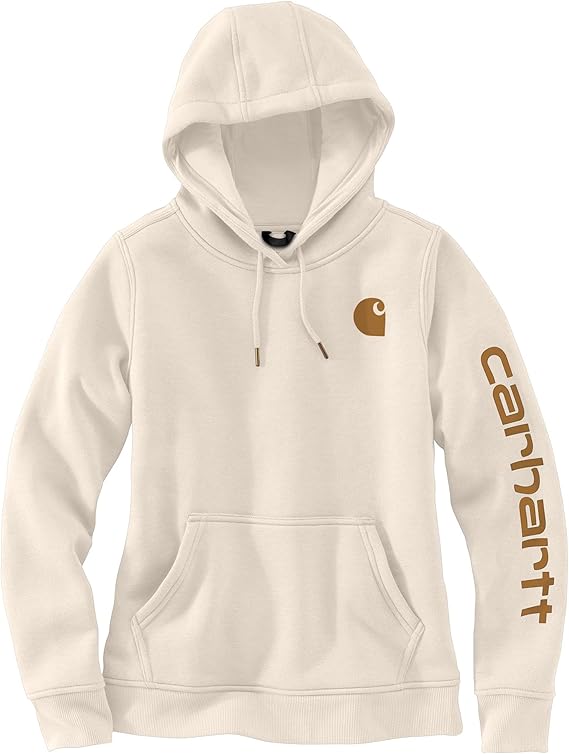 Carhartt Women's Relaxed Fit Midweight Logo Sleeve Graphic Sweatshirt- Women's Large