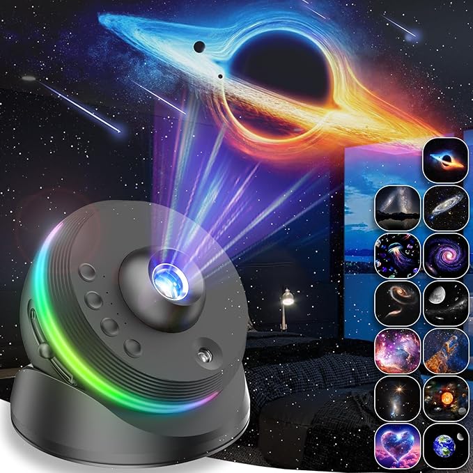 Galaxy Projector 2.0, Home Planetarium Star Projector with Timer, Meteor & 4 Varicolored Lighting Effects, Sky Light Bedroom Decor, Realistic Starry Nebula for Adults, Kids (NEW)