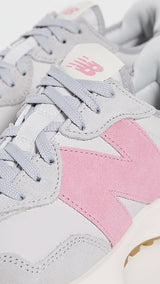New Balance Women's 327 Sneaker - Raincloud / Pink Taffy - Size: 7B