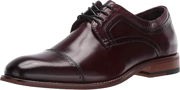 STACY ADAMS Men's Dickinson Cap-Toe Lace-up Oxford - Burgundy - Size 10M