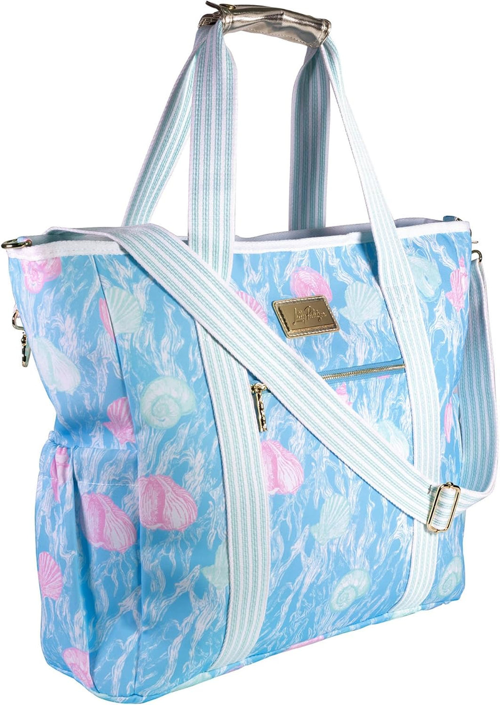 Lilly Pulitzer Beach and Picnic Cooler, Insulated Bag with Adjustable Shoulder Strap and Zipper, Soft Cooler