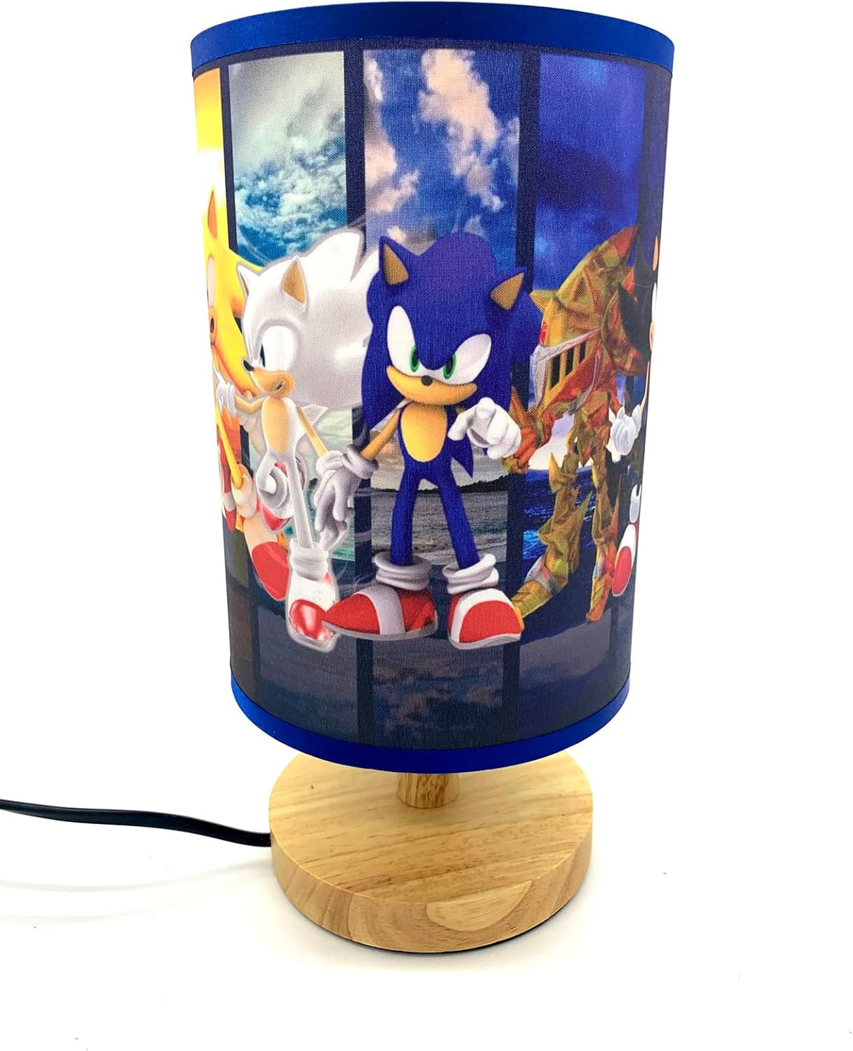 Super Sonic Bedside Night Light Wood Base Table Lamp Room Decoration (New Open Box)