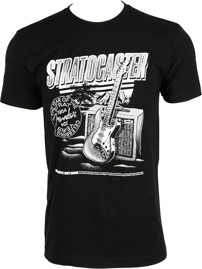 Fender Stratocaster™ 70th Anniversary, Tee, Black, XXL