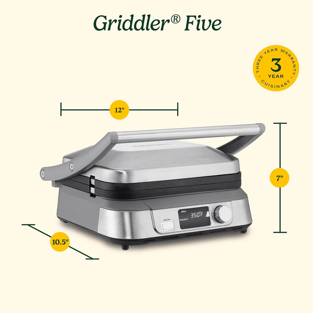Cuisinart Electric Griddler FIVE Countertop Grill - Stainless Steel