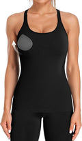 ATTRACO Ribflex Ribbed Workout Tank Tops for Women with Built in Bra Size L