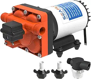 SEAFLO 42W Series Brushless Automatic Demand Diaphragm Pump – 12V, 4.0 GPM (15.1 LPM), 55 PSI | Self-Priming, Run Dry Safe, Overload Protection, Ideal for Cleaning, Bathroom, and Rear Service Support