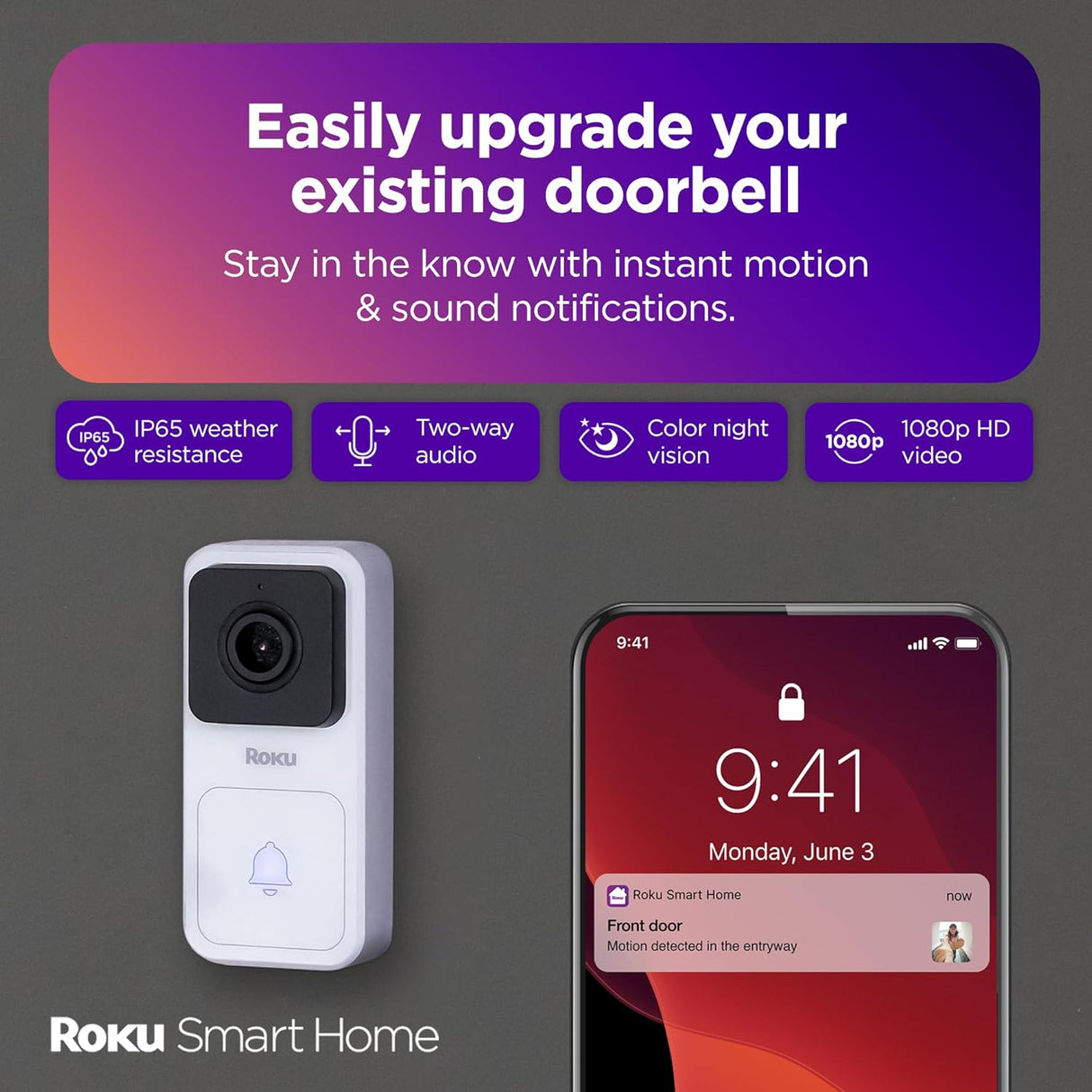 Roku Video Doorbell & Chime  (NEW, OPEN BOX)