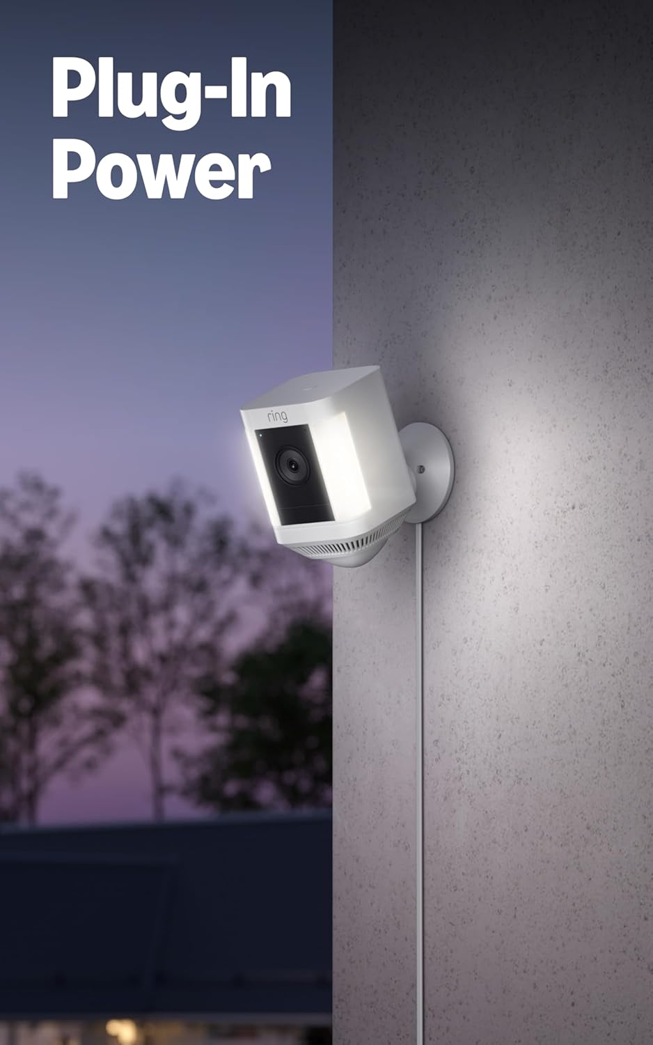 Ring Spotlight Cam Plus, Battery, Home or business security with HD video - White
