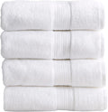Great Bay Home Bath Towels - 100% Cotton 4 Pack 54x27 Bath Towel Set - Lightweight, Absorbent, Quick-Dry Towels for Bathroom (White)