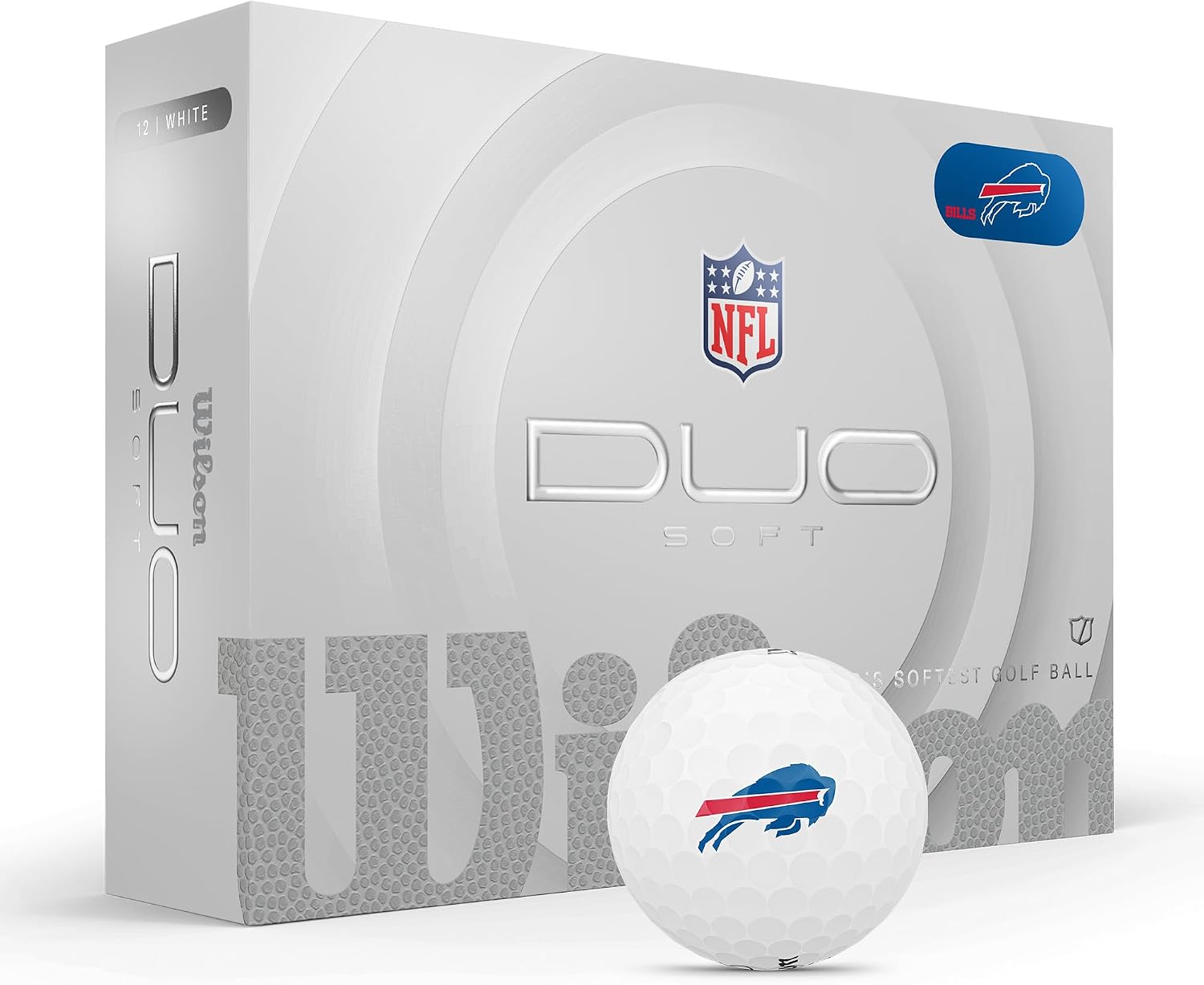 WILSON 2025 Duo Soft NFL Golf Ball - 12 Balls, White, Atlanta Falcons