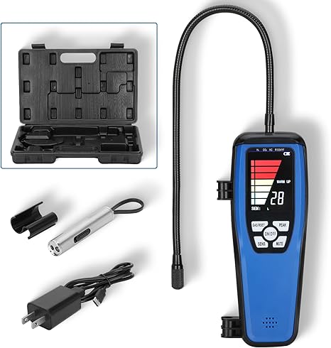 Kalageen Freon Leak Detector, LD-200 Refrigerant Leak Detector With Rechargeable Battery, Sensitive AC Leak Detector HVAC for R12 R22 R134a R1234 R1234yf R600a R410a CFCs HCFCs HFCs HFOs HCs $119.99