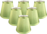 Royal Designs CS-1007-5L/GRN-6 Clip On Empire Chandelier Lamp Shade, 3" x 5" x 4.5", Light Green, Set of 6