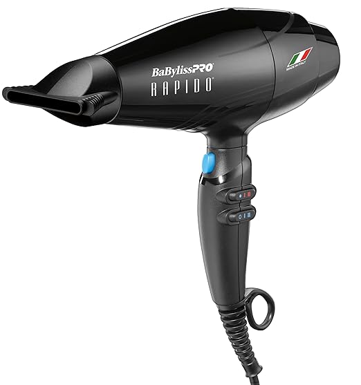 BaBylissPRO Hair Dryer, Nano Titanium Portofino 2000-Watt Blow Dryer, Hair Styling & Appliances, Black, BPOR1