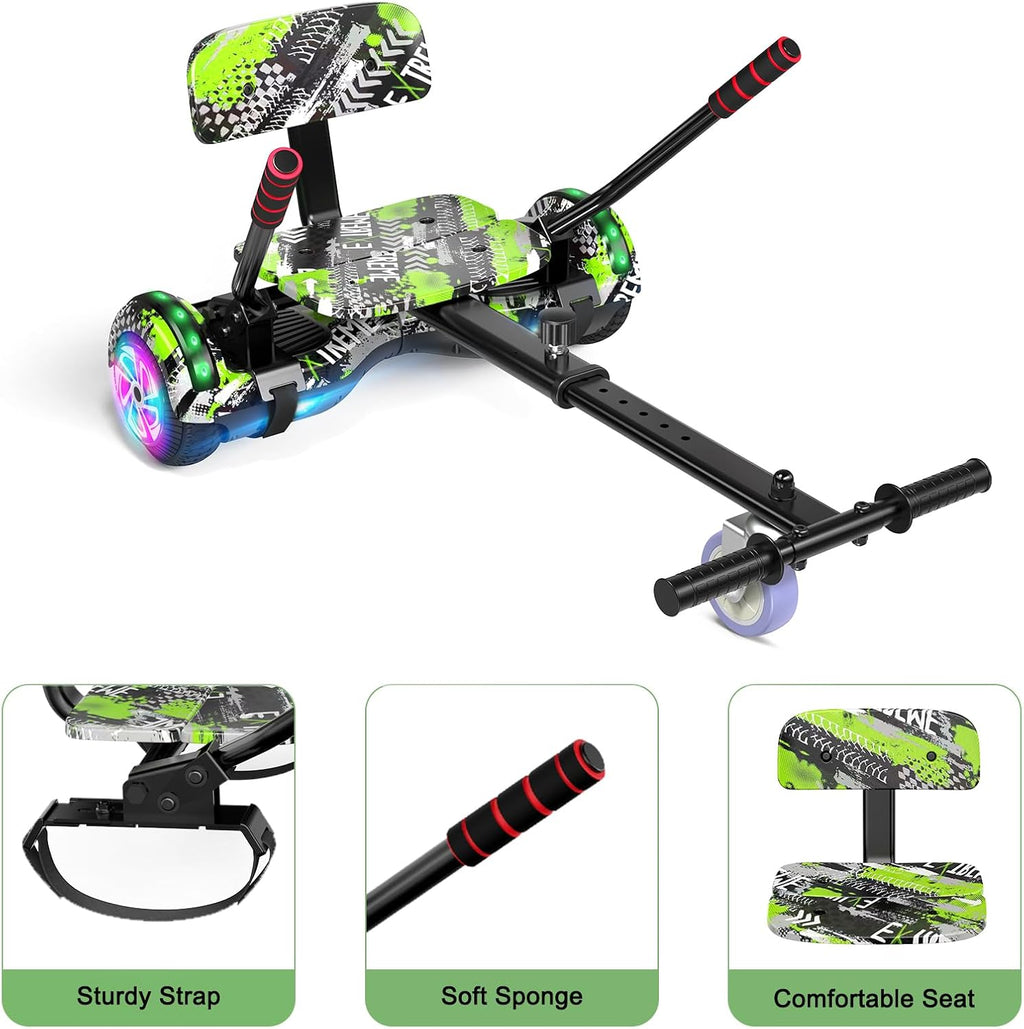 UNI SUN Hoverboard, with Seat Attachment 6.5" All Terrain Scooter 7.5 MPH