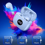 Jxrev Wireless Earbuds, Bluetooth 5.3 Earbuds Stereo Bass, Ear Noise Cancelling Mic IP7 Waterproof Sports, 32H Playtime USB C Ear Buds Light Purple 2853(New Damaged Box)