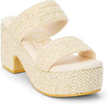 BEACH by Matisse Womens Gem Platform Block Casual Sandals Casual High Heel 3" & Up - Off White SIZE 5